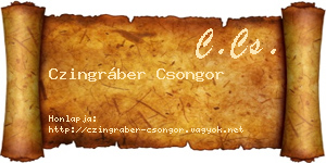 Czingráber Csongor névjegykártya